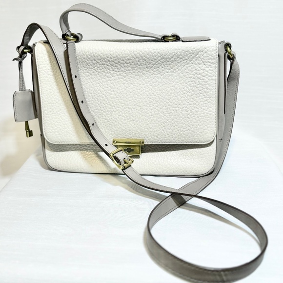 Fossil Bundle Pebbled Leather Crossbody, Satchel, Messenger Handbag + Wallet - Picture 4 of 13